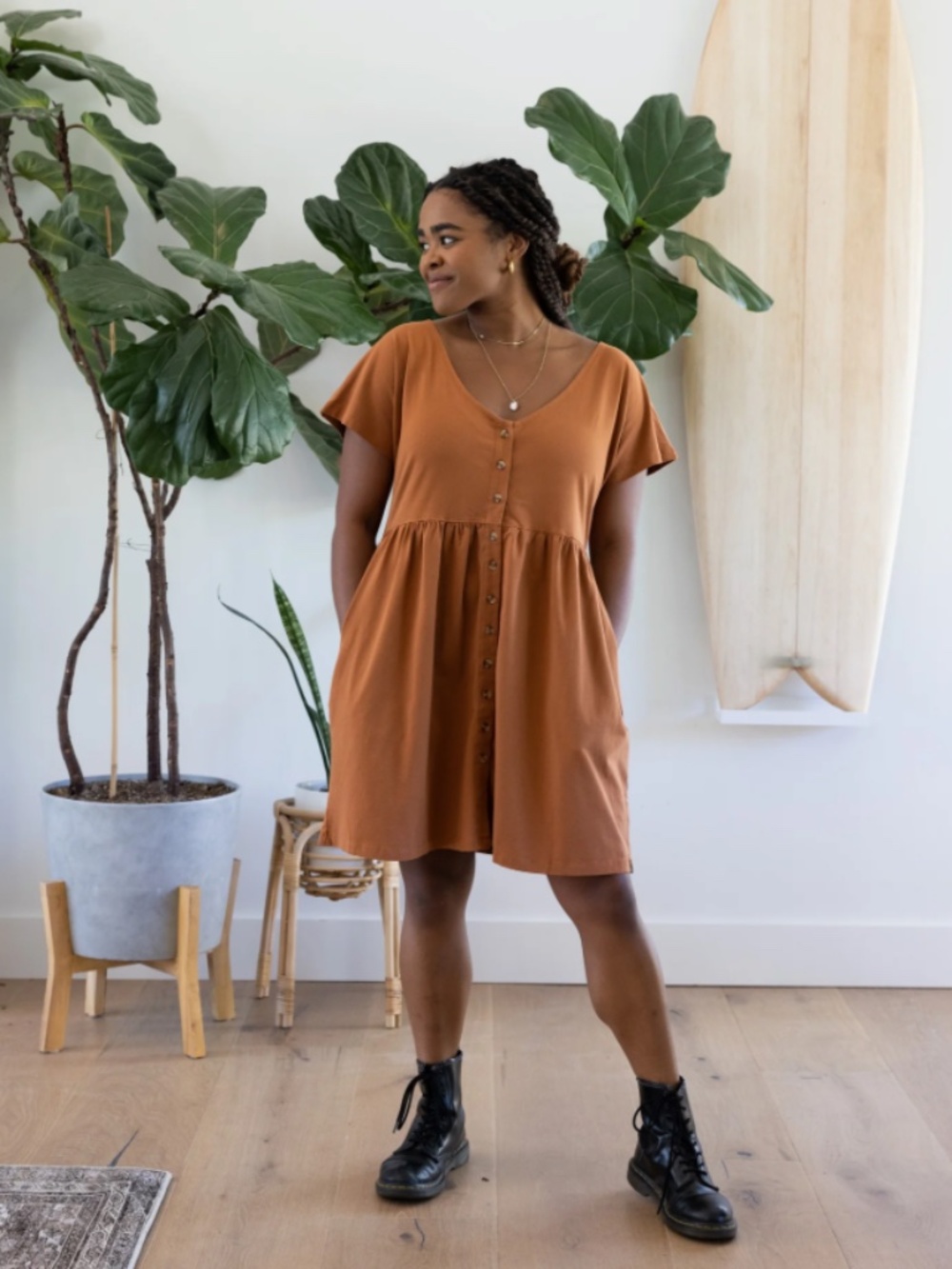 Known Supply Josie Dress in Rust size XL